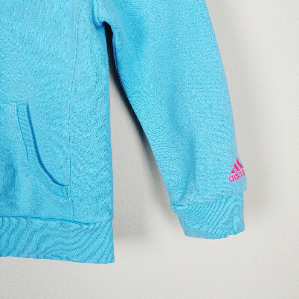 Adidas Teal Kids Full Zip Hoodie Sweatshirt Jacket - Picture 3 of 5